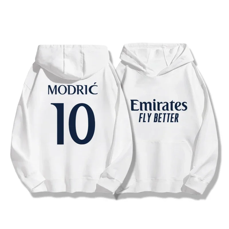 26 الرجال/أطفال كرة القدم الخريف/الشتاء هوديي مدريد رقم 5/10 التدريب الرياضة الجري هوديي المرأة الشارع فضفاض معطف عصري غير رسمي #3