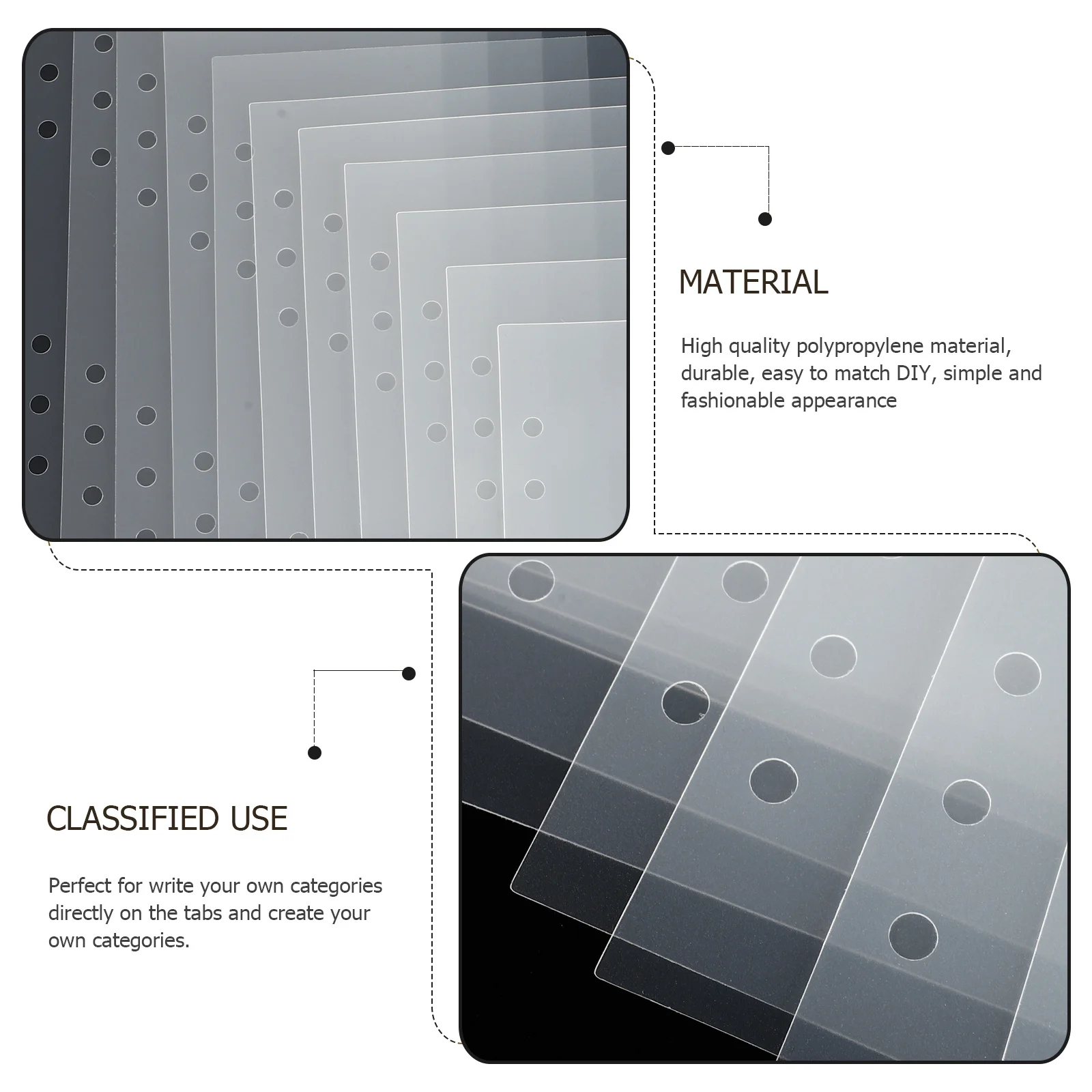 

12pcs Index Dividers Labels Plastic Tab Divider For Notebooks Files Books Planners Reports Manual Presentation Research