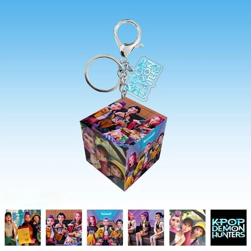 KPop شيطان الصيادين رومي آبي ساجا شخصية الإبداعية لغز لعبة المفاتيح زوجين على ظهره الاكريليك الديكور هدية رائعة