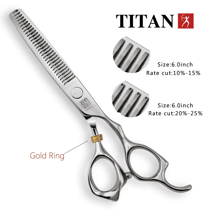 Titan-Japan 440C Aço Tesoura De Cabelo, Ferramentas Profissionais De Barbeiro, Corte, Desbaste, Cabeleireiro, Cabeleireiro, 5.0 ", 5.5", 6.0 ", 6.5"