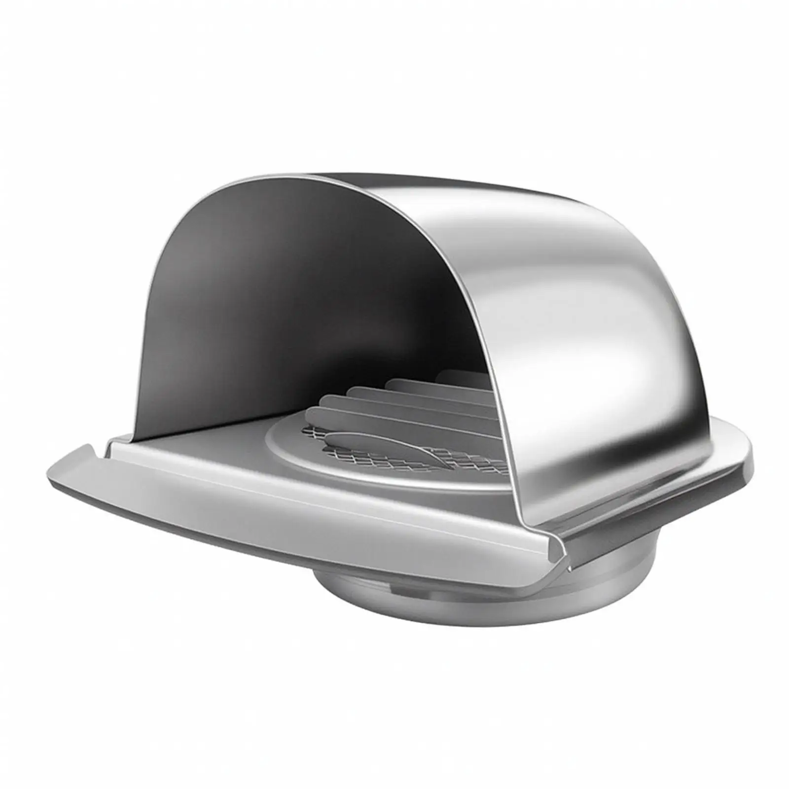 Round Bowed Shape Ventilation Hood Cap 201 Stainless Steel Wall Mount Duct Cover for Fresh Air System Exterior Use
