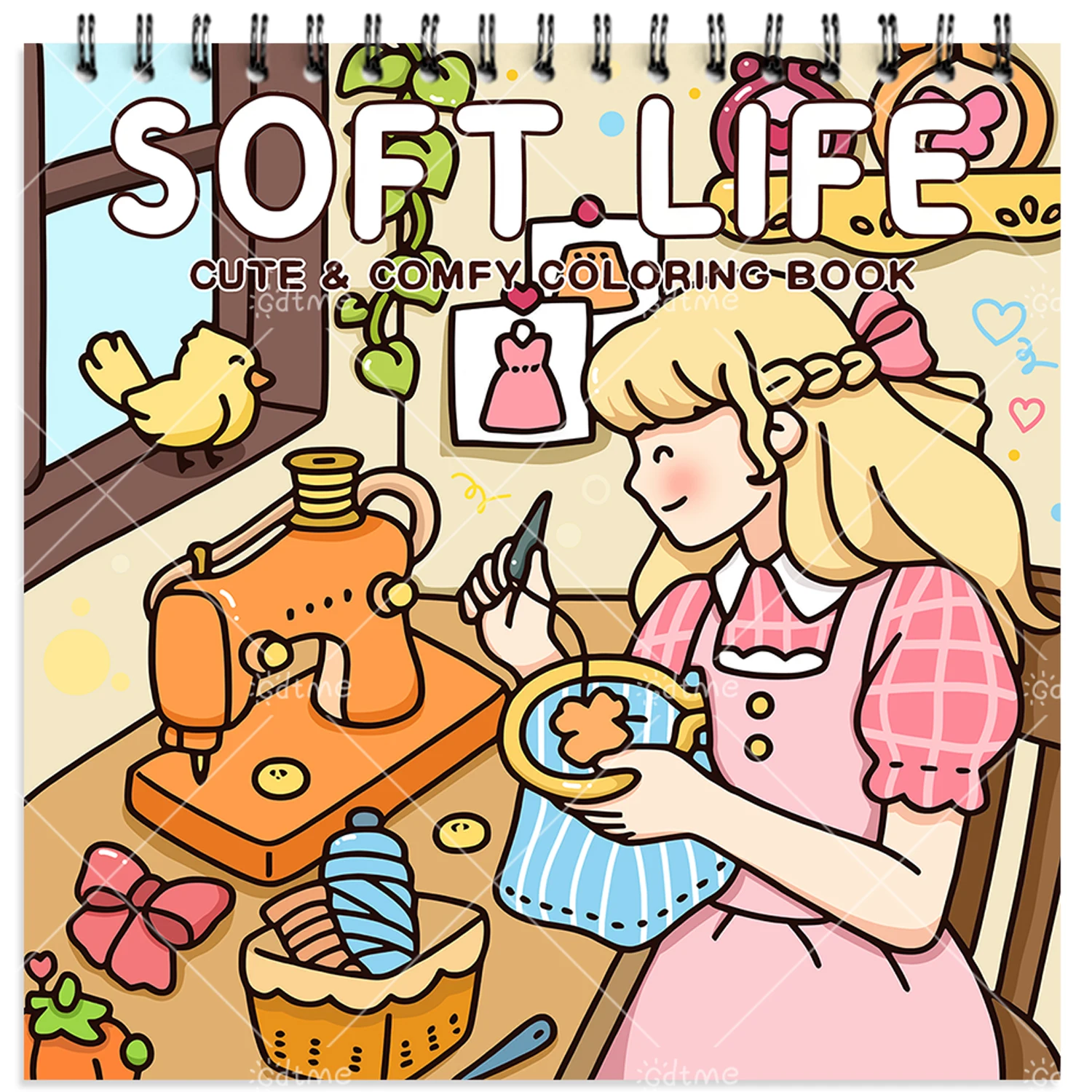 

SOFT LIFE CUTE & COMFY Coloring Book for Adult Spiral binding 24pages Relaxation Kid Educational Toys DIY Painting Drawing Books