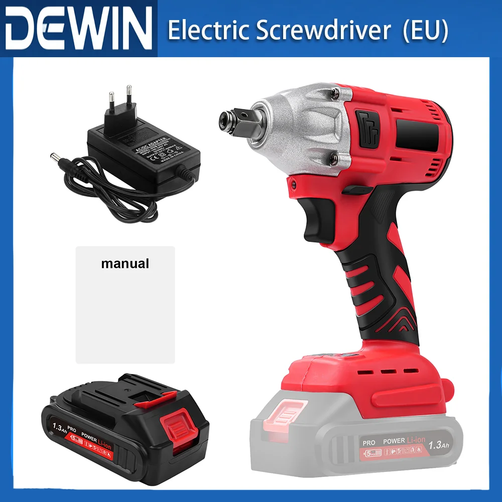 DEWIN Бесщеточный электрический ударный гайковерт 1200N.M Отвертка Аккумуляторный ключ PowerTool для грузовика Makita/Dewalt 18 В Аккумуляторный штифт ЕС