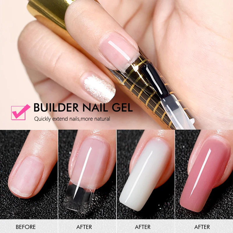 CHUNSHU 15ML Builder Gel per unghie In una bottiglia 6 in1 Neon Color Nail Construction Extension Gel Polish Clear Pink UV Led Base Top Coat