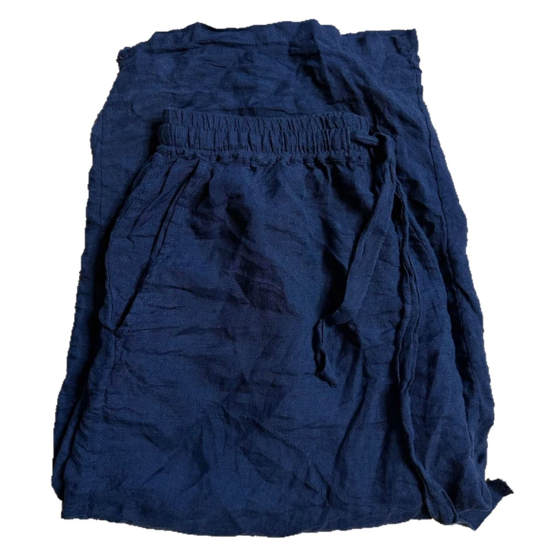 

Льняные шаровары в стиле ретро, женские повседневные эластичные свободные брюки с высокой талией на шнуровке, винтажные широкие прямые брюки в стиле Харадзюку