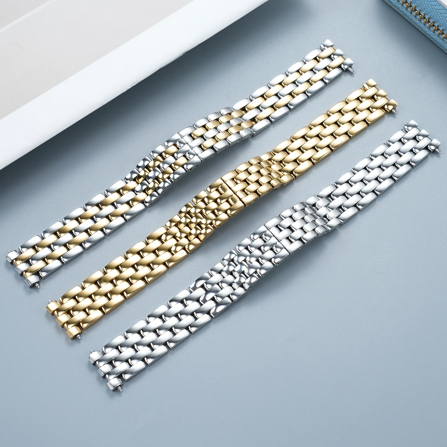 High quality steel chain for Cartier Cheetah steel strap Panthere small and medium-sized WSPN0013 steel bracelet 12 15MM
