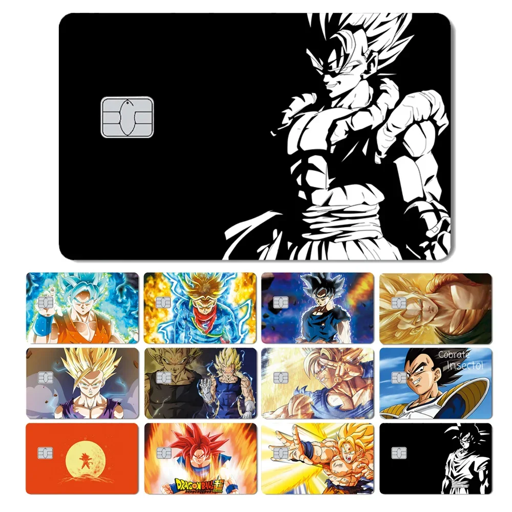 

New 2024 Anime Dragon Ball Sticker Film Skin Large Small No Chip for Bus Card Credit Debit Bank Card Front Side