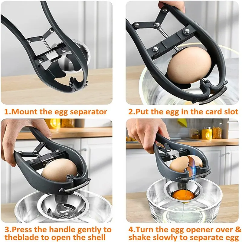 Manual Egg Tools Stainless Steel Egg Opener Scissors Eggshell Cracker Topper Eggs Opener Separator Kitchen Tools Accessories