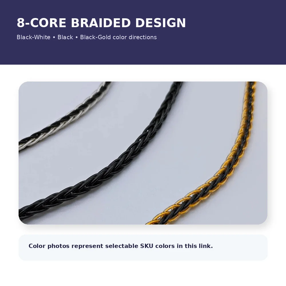 8-Core MMCX IEM Upgrade Cable Compatible with Sennheiser IE200