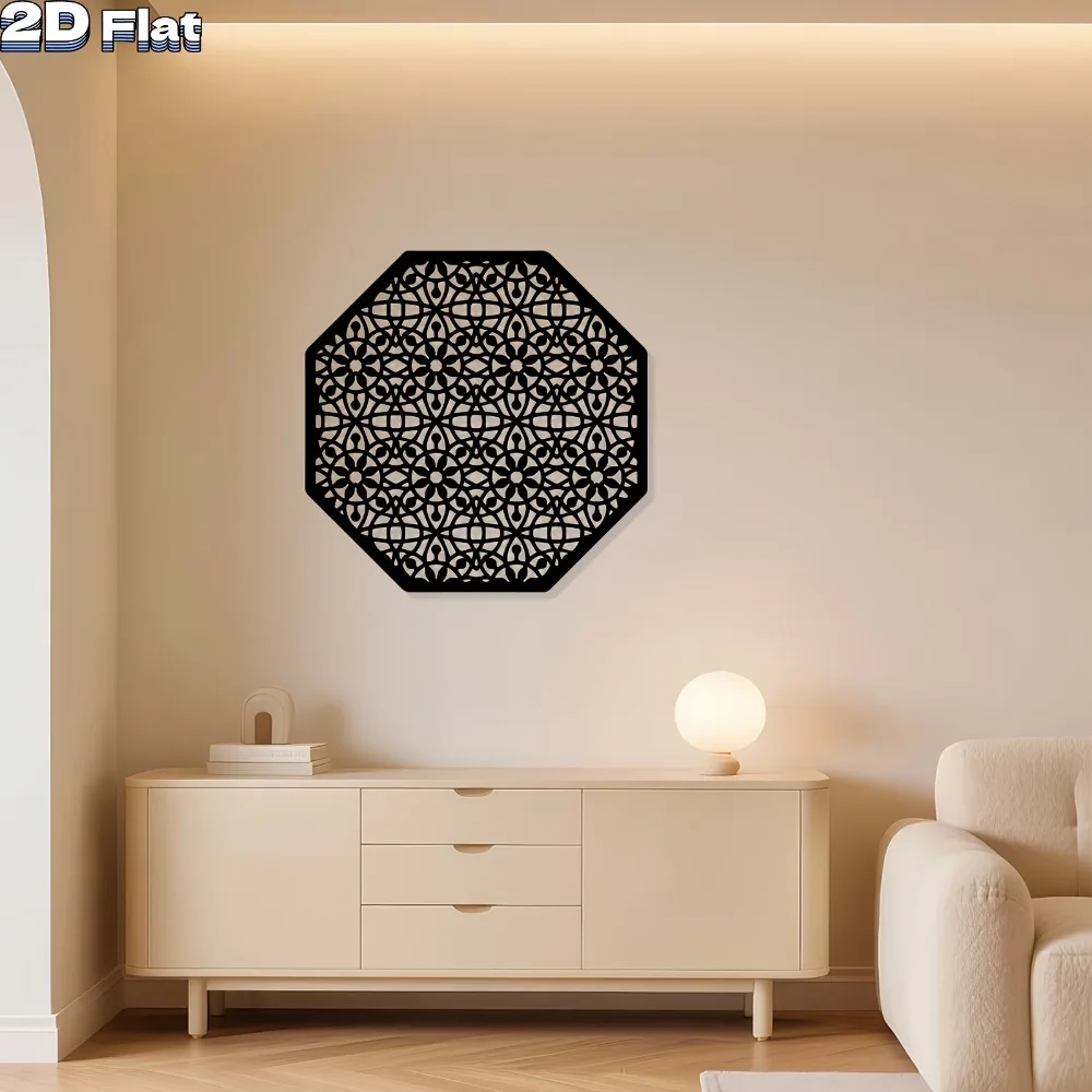Modern Mandala Metal Wall Art Rustproof Weatherproof 2D Flat Aluminum Art Indoor Outdoor Home Bedroom Garden Fence Decor