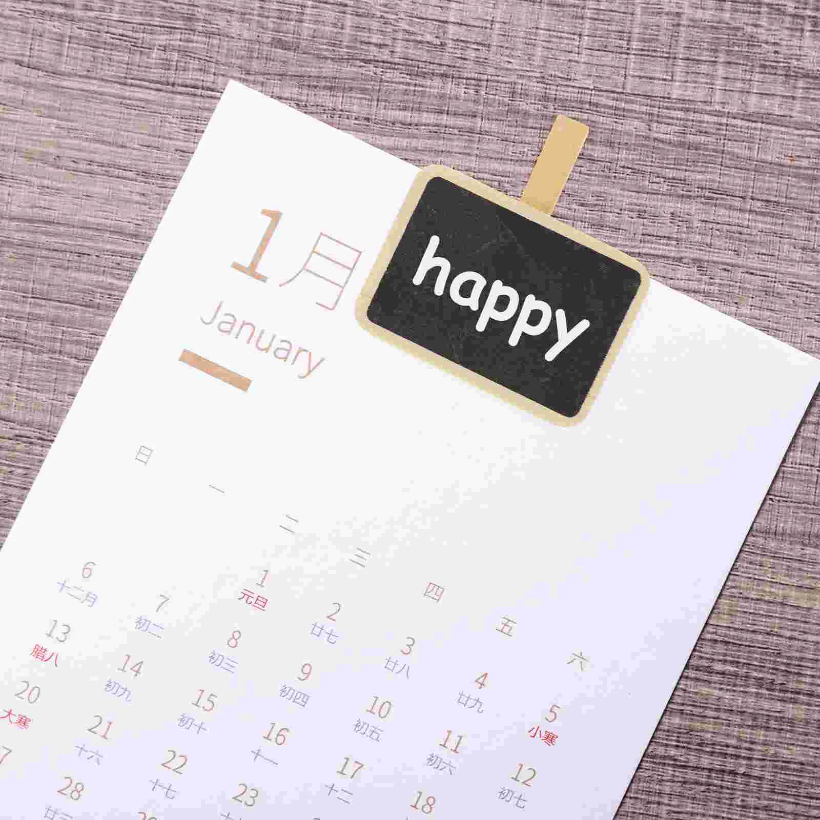 10 Pcs Mini Chalkboard Clip Message Blackboard Marker Memo Clips Pvc Office