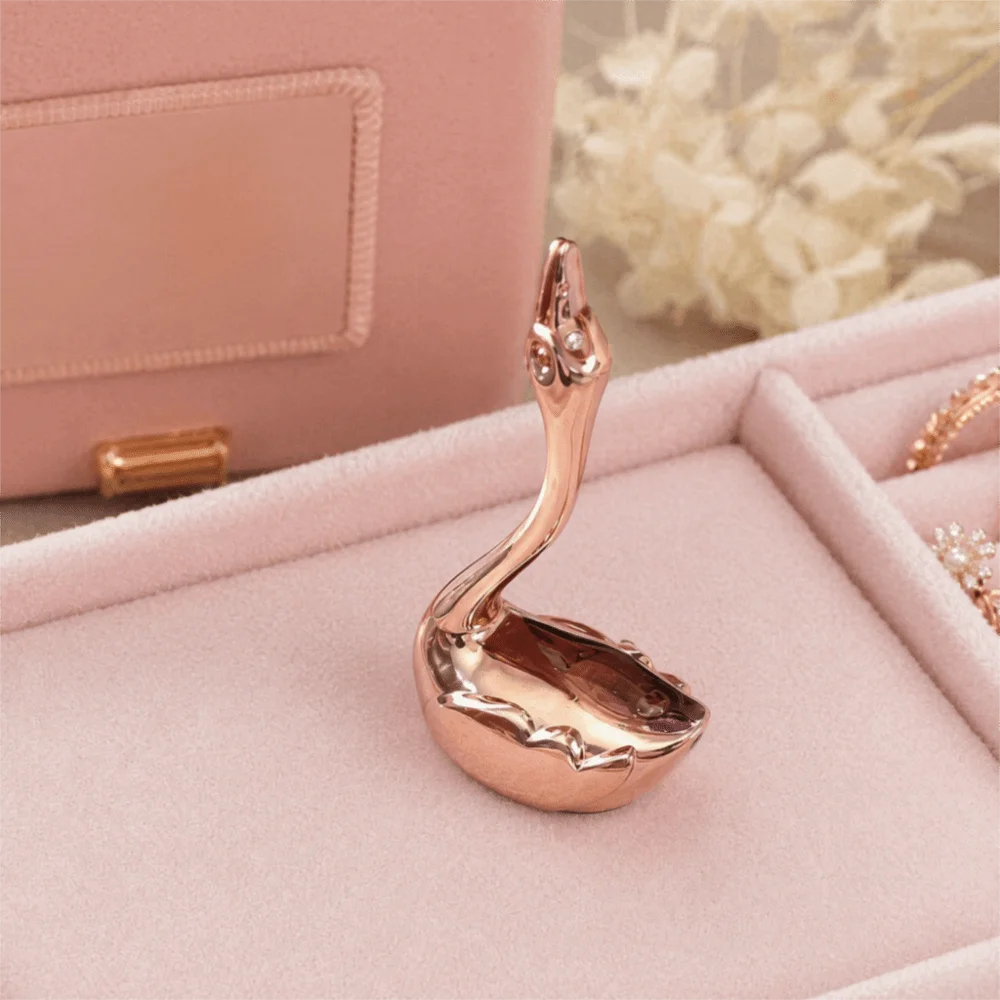 Zinc Alloy Swan Shape Table Card Clip Rose Gold 1.97 x3.46in Photo Paper Stand Clip Swan Easy Clamping Structure