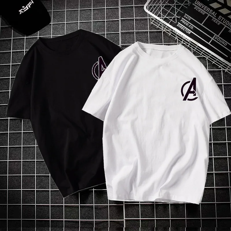 Pure Cotton Children's T-shirt with Letter A Printed Pure Cotton Round Neck Parent-child Outfit 2026 Korean Version T-shirt