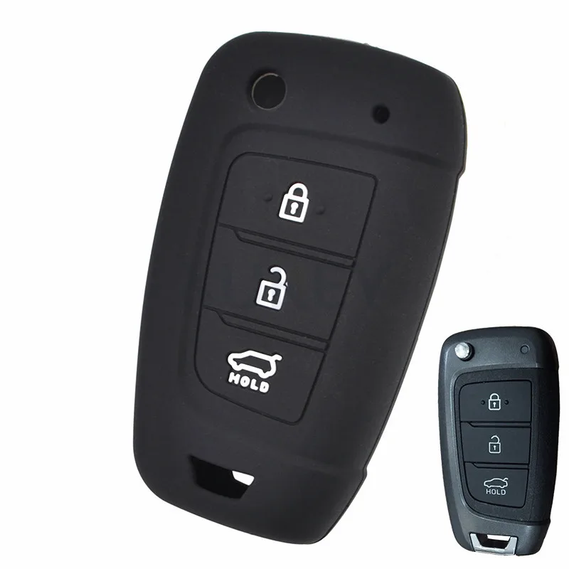 Silicone Key Case For Hyundai Solaris 2 i20 i30 i35 Azera Elantra Santa Fe For Kia Rio Soul Sportage Carens Sorento Ceed Cover