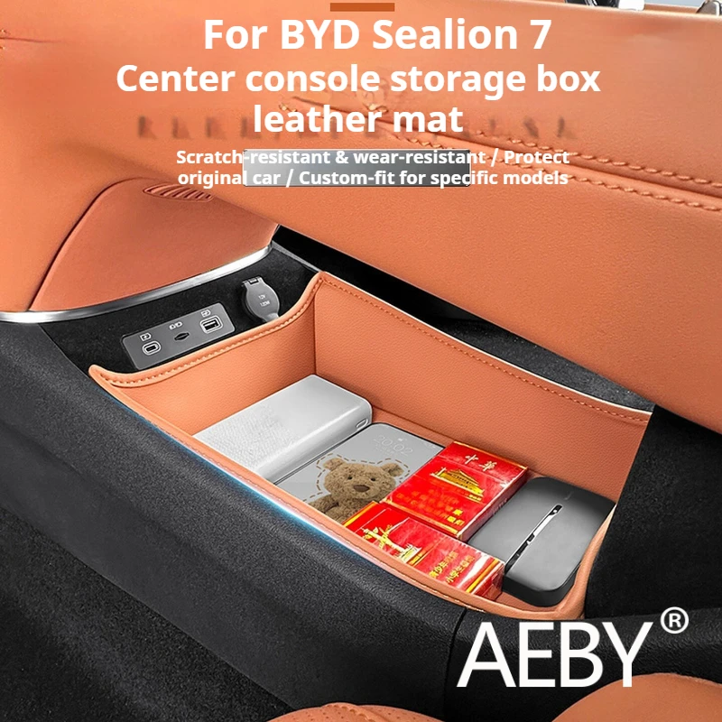 

AEBY For BYD Sealion 7 2024 Lower Console Organizer Tray Custom Fit Anti-Slip Storage Mat, Interior Protective Pad Accessories