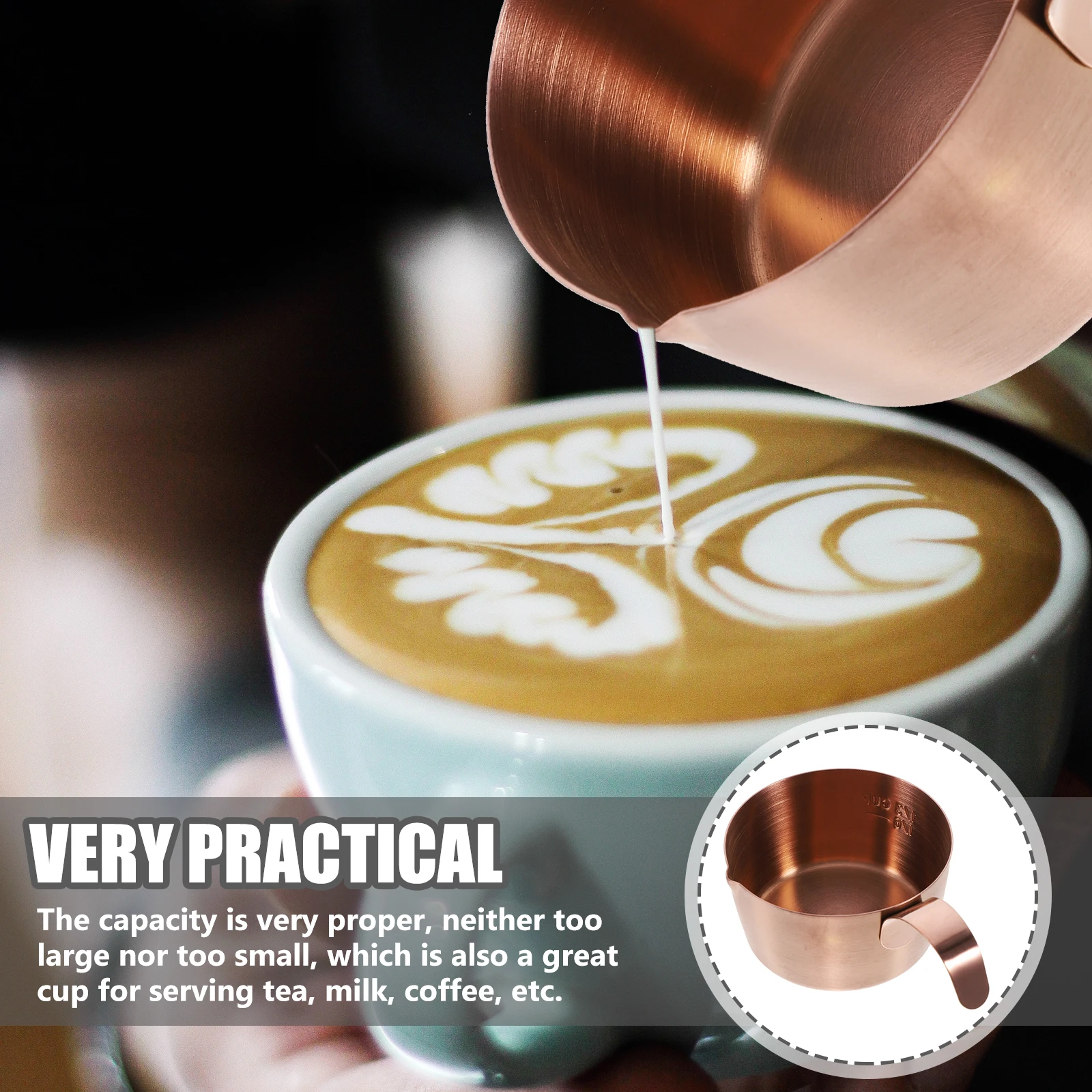 

Stainless Steel Sauce Cup 304 Grade Espresso Extraction Cup 80ml Golden Small Milk Pitcher Measuring Creamer Container