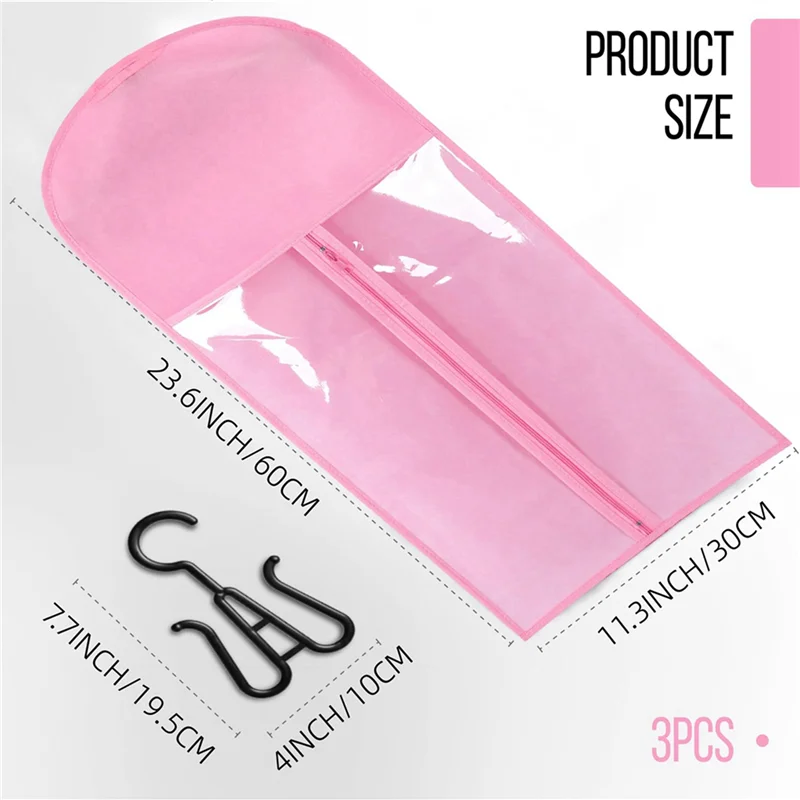 

【Идеальный подарок!】15 шт. держатель для наращивания волос для хранения париков для нескольких париков держатель для париков сумки с вешалкой для хранения наращивания волос розовый