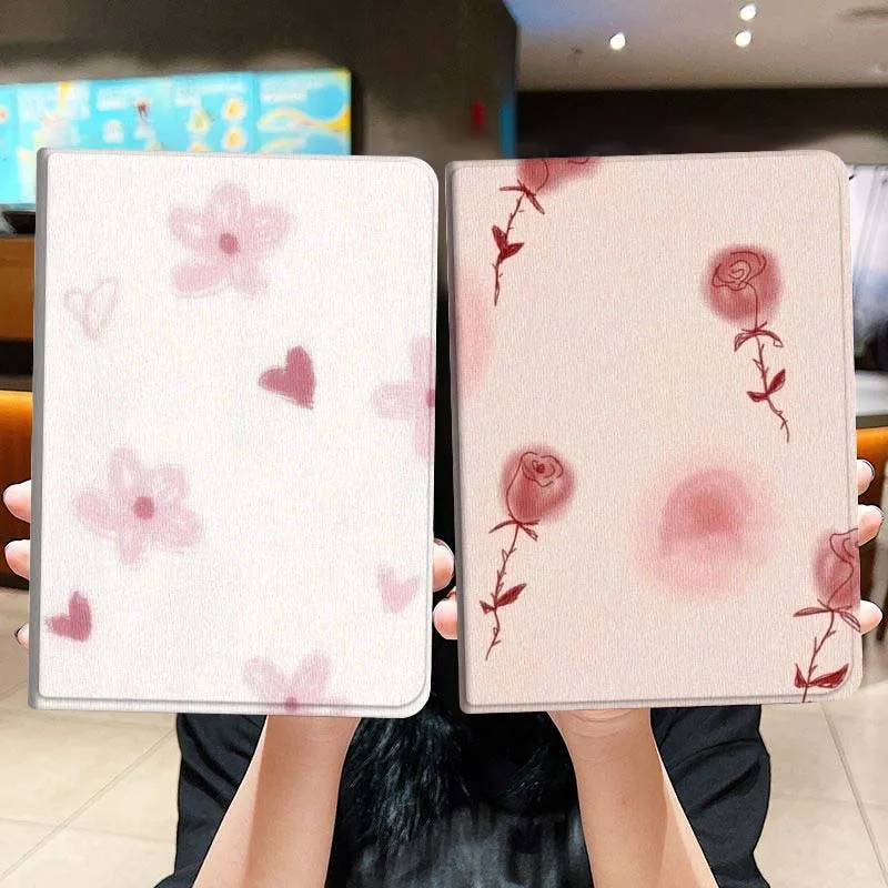

Чехол для планшета с рисунком розового цветка и сердца для Lenovo Xiaoxin Legion Pad Tab Pro GT Y700 Gen4 2 11 P11 M10 K10 3rd Plus Gen Gift
