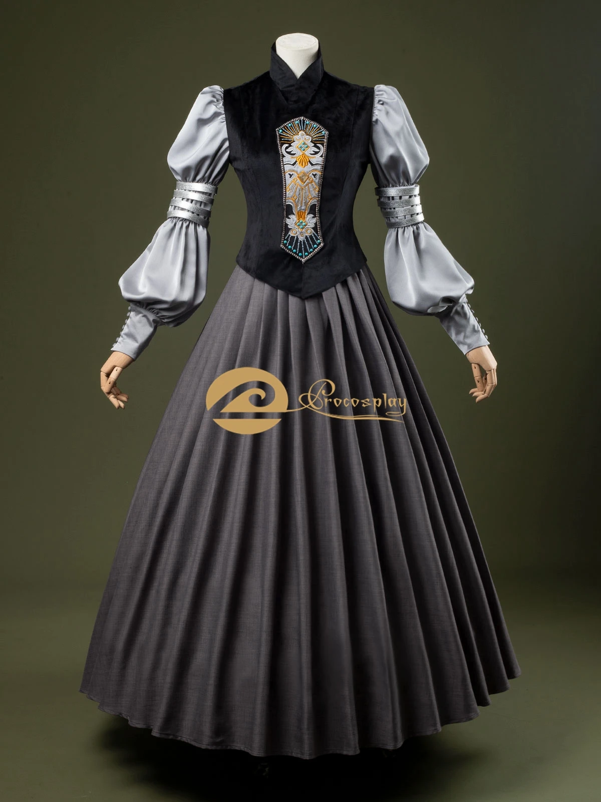 

Padme Cosplay Amidala Costume Black Grey Outfit for Women Role Play