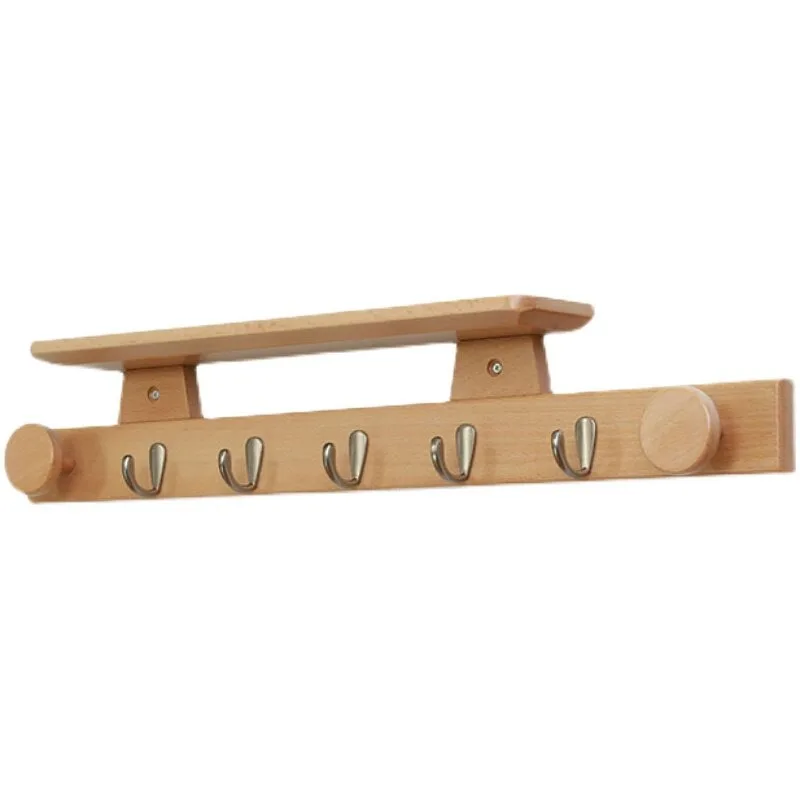 Pure solid wood wall coat hook wall storage rack wall hook coat hook behind the entrance door hanger