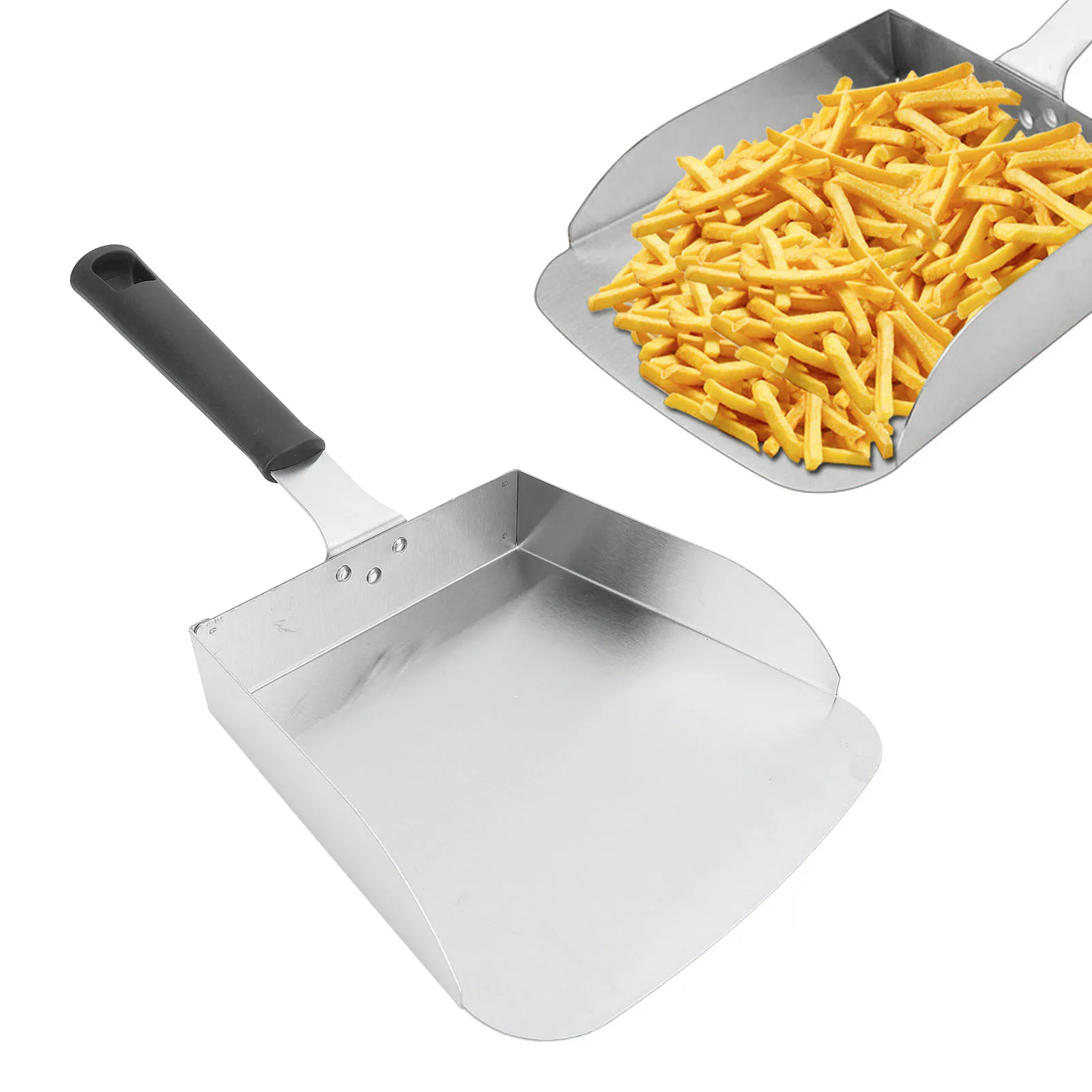 Stainless Steel Grilling Food Mover Shovel Burger Spatula For Stir Fry Cook Large Griddle Scoop