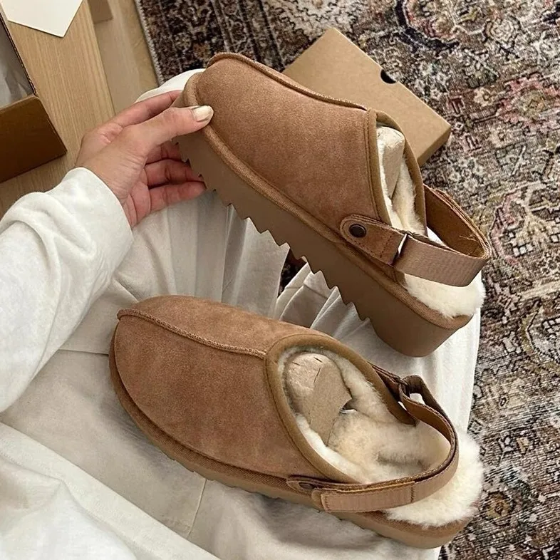 

Snow Boots for Women Added Fleece Thickened Insulation and Increased Height Made of Genuine Leather with Toe Caps and Slippers
