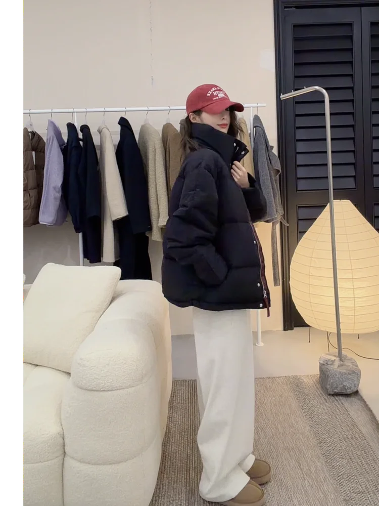 

Зимняя женская утепленная куртка Luttuce: повседневное свободное пальто на молнии с длинными рукавами, теплое, на пуху, с длинным рукавом