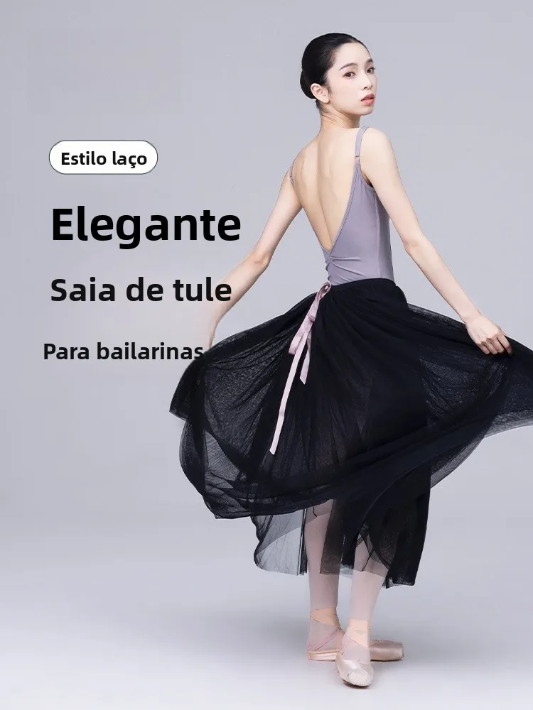 jupe-de-ballet-noire-avec-grand-ourlet-mi-longue-avec-nœud-dans-le-dos-quatre-couches-de-tulle-jupe-d'entrainement-pour-femmes