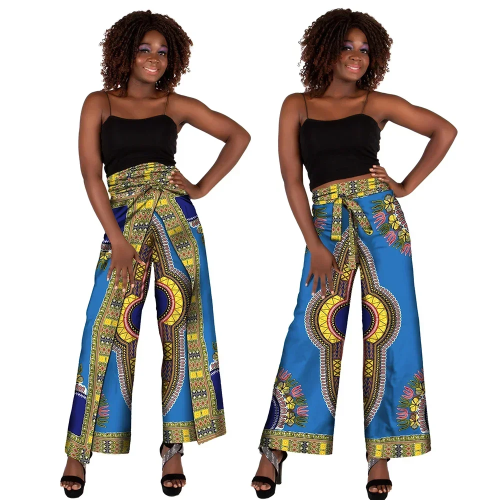Multifunction Pants African Straight Full Length Trousers One Size Trousers  African Print Dashiki Clothing for Women YF158