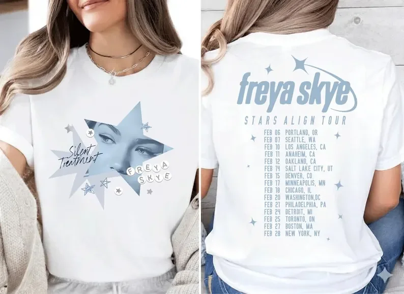

Retro Freya Skye Silent Treatment Shirt, Stars Align Tour 2026 Festival Tee Zombies 4 Nova Bright, Freya Skye Concert Music