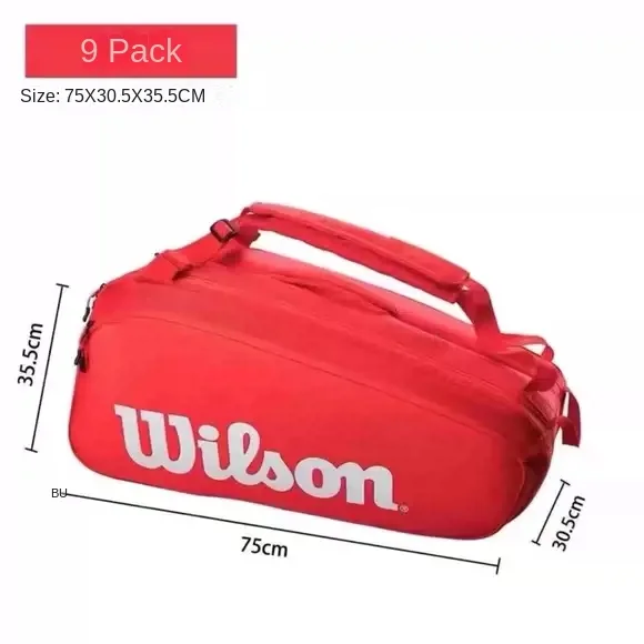 Wilson-Bolsa de tenis con revestimiento de punto fino, mochila de raqueta de 3 capas, bolsa de raqueta con termoprotector, Super Tour Pro, paquete de 6, 2023