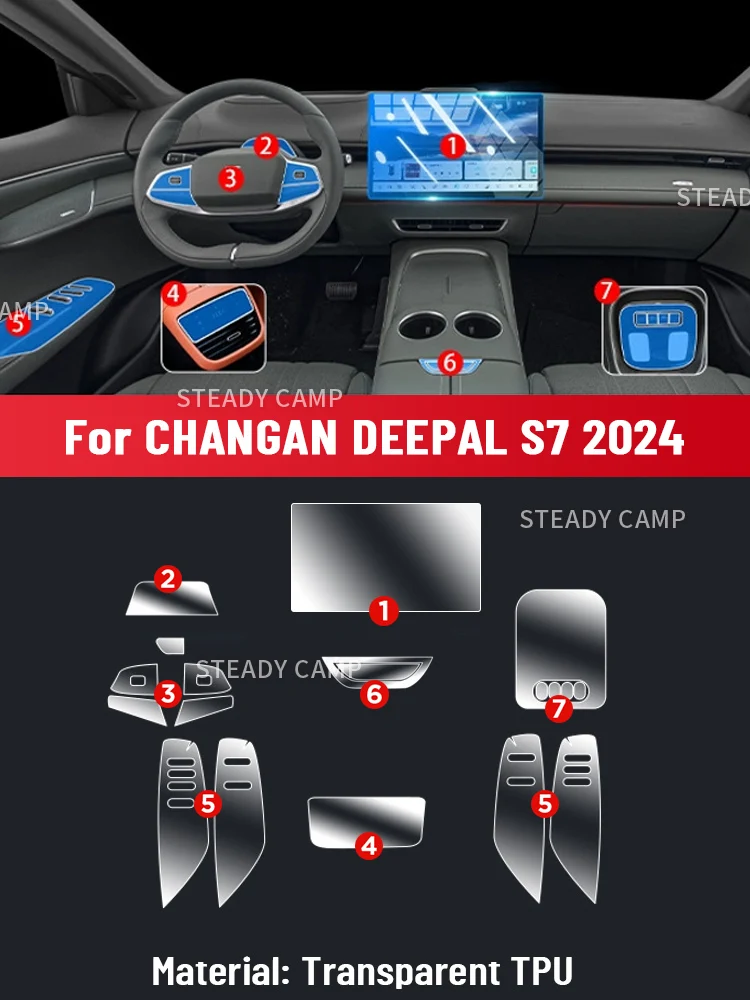 Anti-scratch Car Interior Center Console Media Navigation TPU Protector Film For CHANGAN DEEPAL S7 2024 2025 Accessories