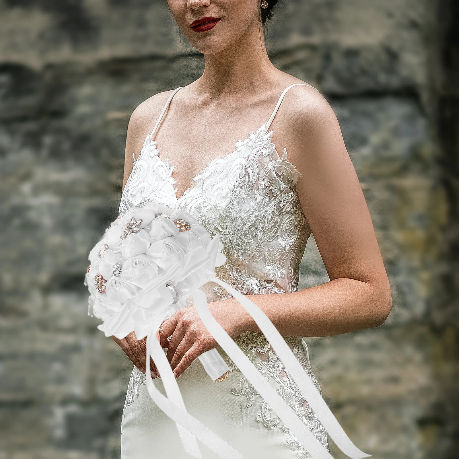 

Artificial Wedding Purple Rose Bride Flowers Bridesmaid Bridal Flower Bride Wedding Bouquet，Bridal Flower Foam Material