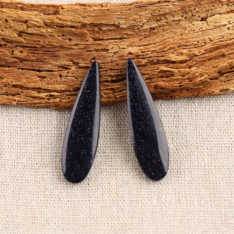 B&F Blue Goldstone  Earring Beads for Jewelry Making, Handmade Natural stones beads, Stones for jewelry Making Supplies