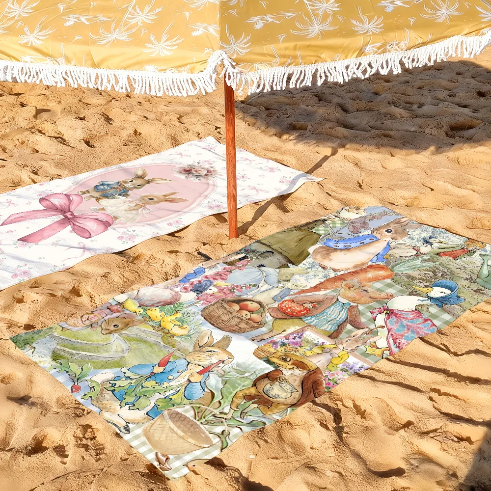 Retro P-Peter R-Rabbit Art Towel Quick Dry Soft Yoga Swimming Fitness Mountain Climbing Large Beach Towels