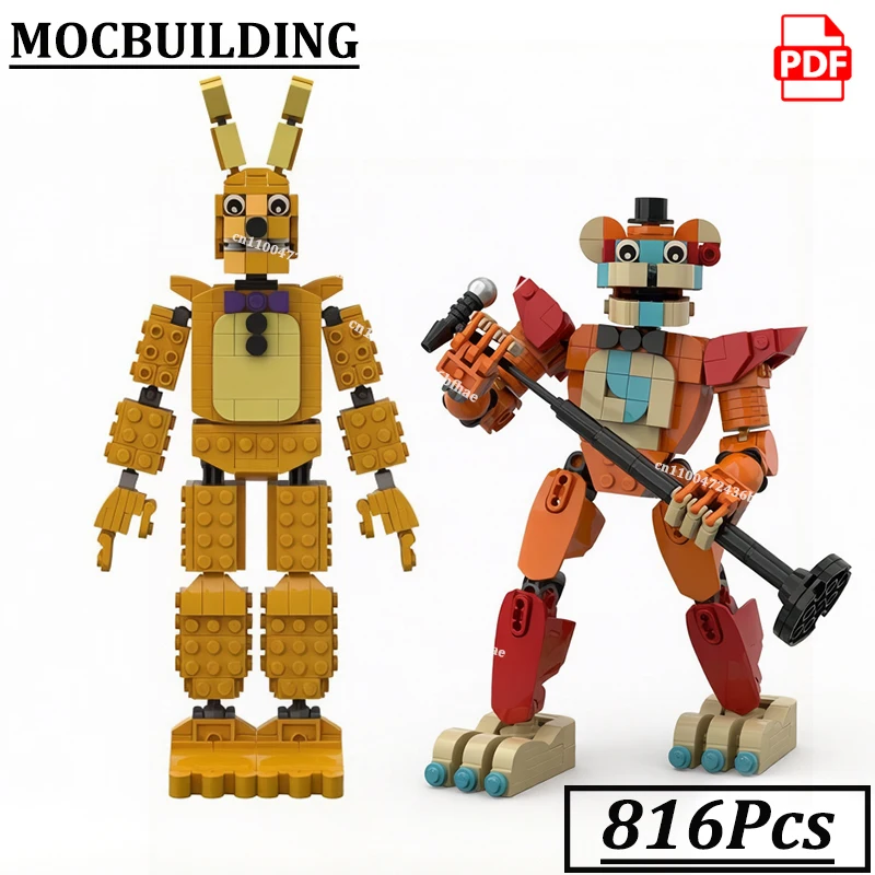 Monster Model Office Room Stage Diorama Service Room MOCBUILDING Creative Horror Creature Freddyed Construction Bricks Toys