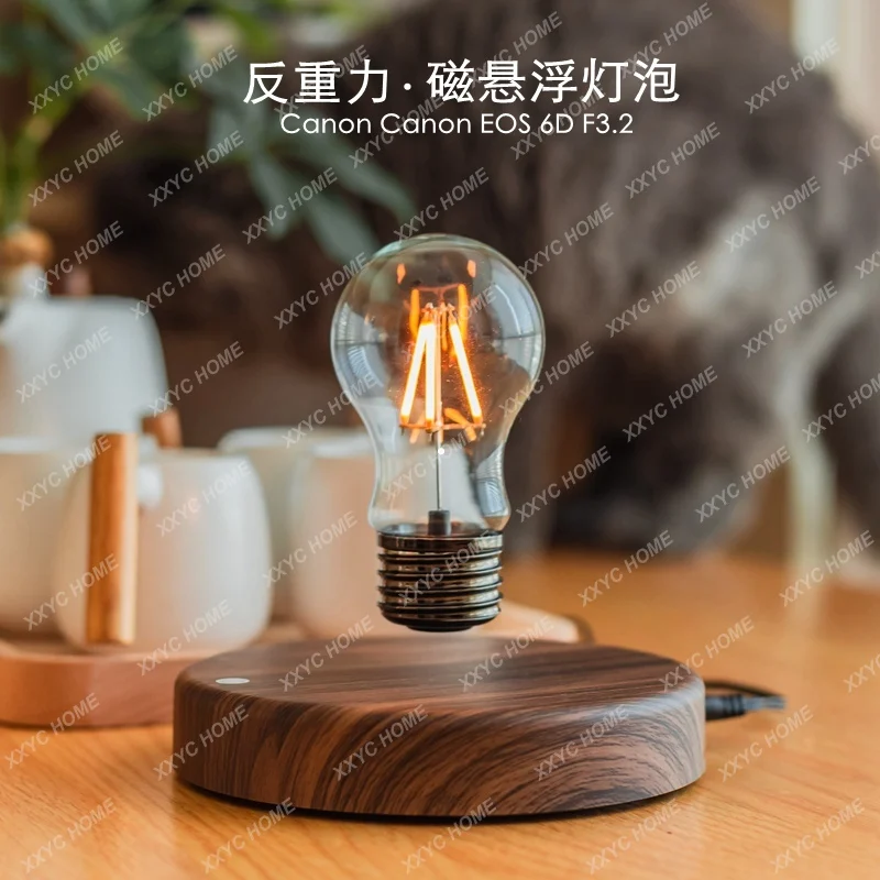 

Suspended light bulb black technology ornament atmosphere light bedroom creative desk lamp practical Valentine's Day birthday