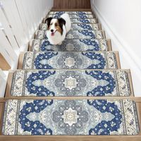 VIKAMA 4/7/10/15 Bohemian Staircase Carpet Interior Stair Step Non-Slip Mat Reusable Rubber Interior Safety Mat Home Decor