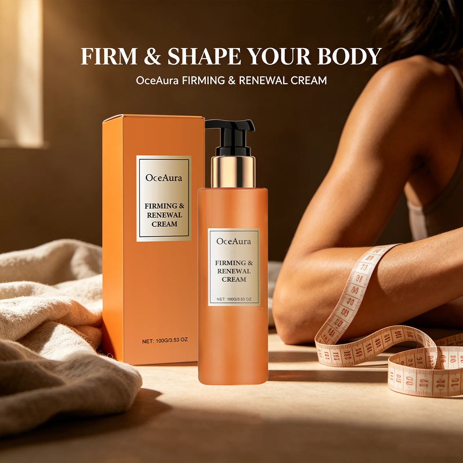 OceAura Firming & Renewal Cream Stretch Mark Fading Deep Moisturizing Even Skin Tone Smoothing Hydrating Body Firming Lotion 