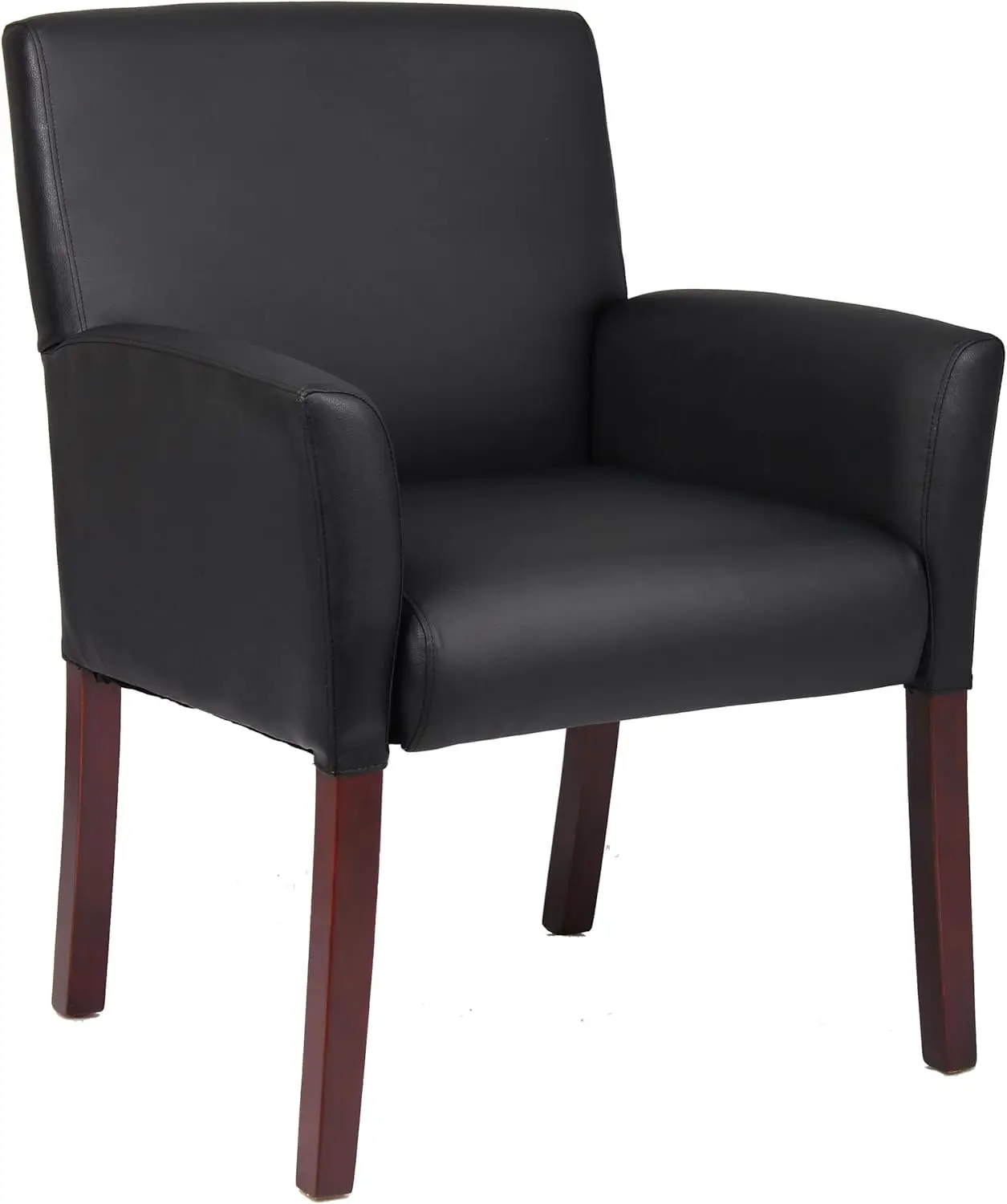 

Box Arm Guest Chair With Mahogany Finish In Black, 250