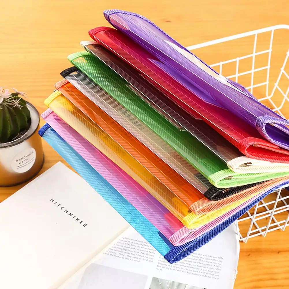 Bolsa de Archivo de Documentos A5 con cierre a presión carpeta de archivos de gran capacidad impermeable multicolor para la Oficina de la escuela