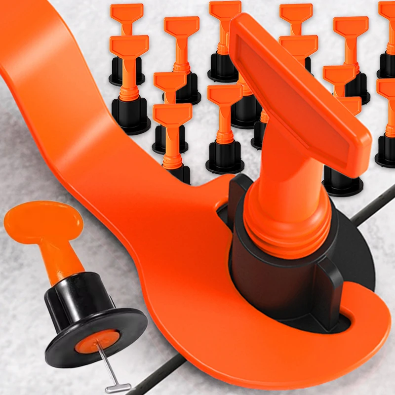 

46pcs/Set Ceramic Floor Tile Leveling System Clips Spacers Porcelain Leveler Kit Construction Tools for Tile Laying Wall Fixing
