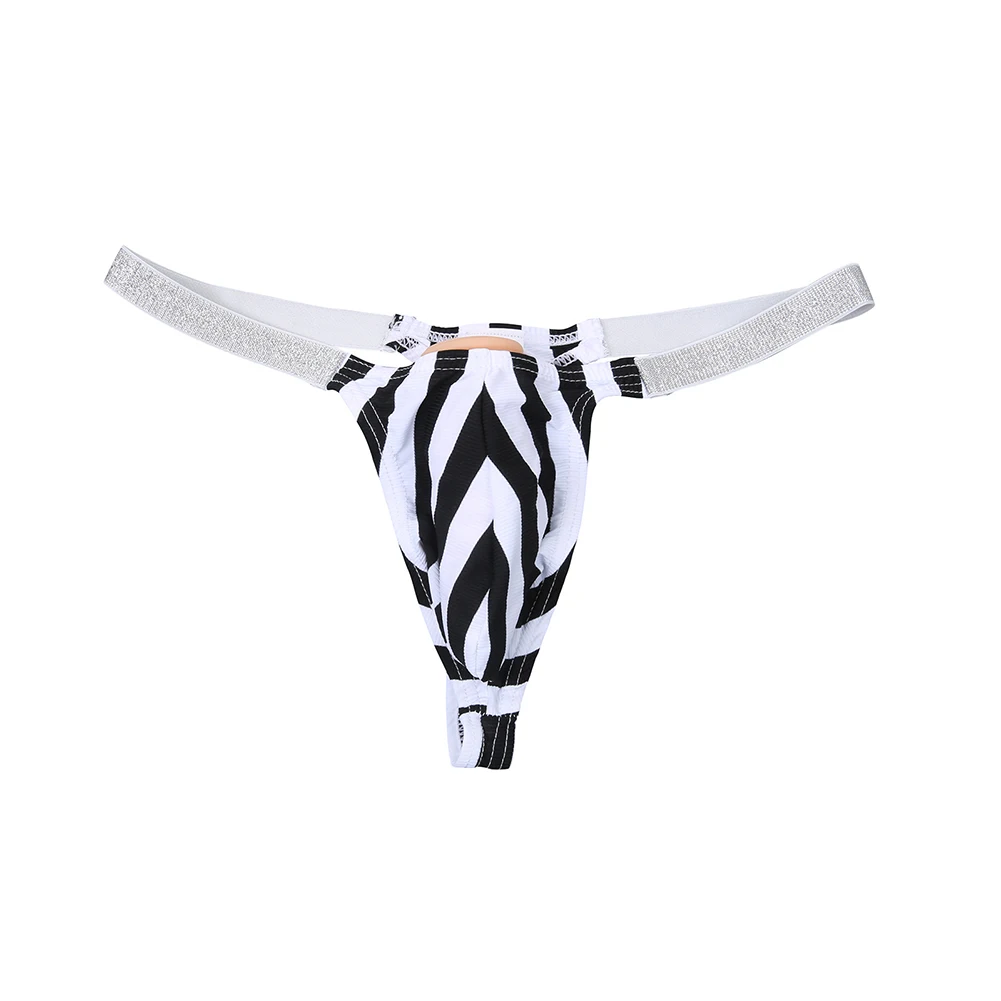 1pc Daily Mens Low-Rise Thongs Briefs Fashion Striped Bulge Pouch Underwear T-back G-strings Comfortable Panties
