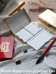12/18/24cell Brass Watercolor Pigment Portable Colour Mixing Box Multi-functional Travel Sketch Set Watercolor Pigment Metal Box