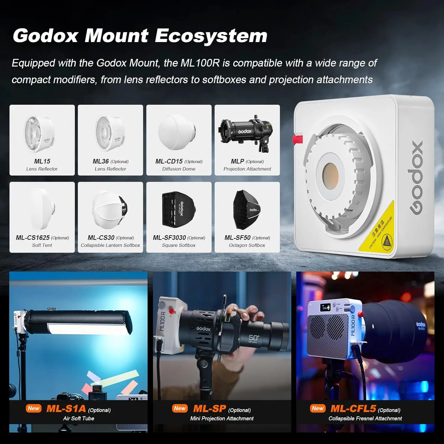 Godox ML100R 1800K to 10000K Full-Color RGBWW LED Video Light with 14 FX Modes for Camera Studio Photography Fill Light CRI 95