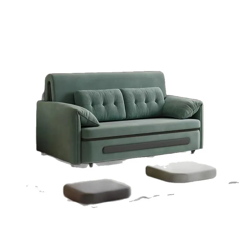 Single folding bed push-pull dismantling and washing multi-functional storage retractable small apartment folding sofa bed