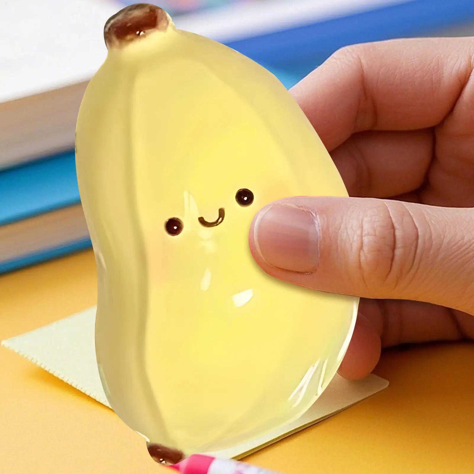 Cute Simulation Banana Squeeze Toy Lovely Super Soft Lovely Elastic Fruit Toys Elastic Pink Slow Rebound Fruit Toy Adult
