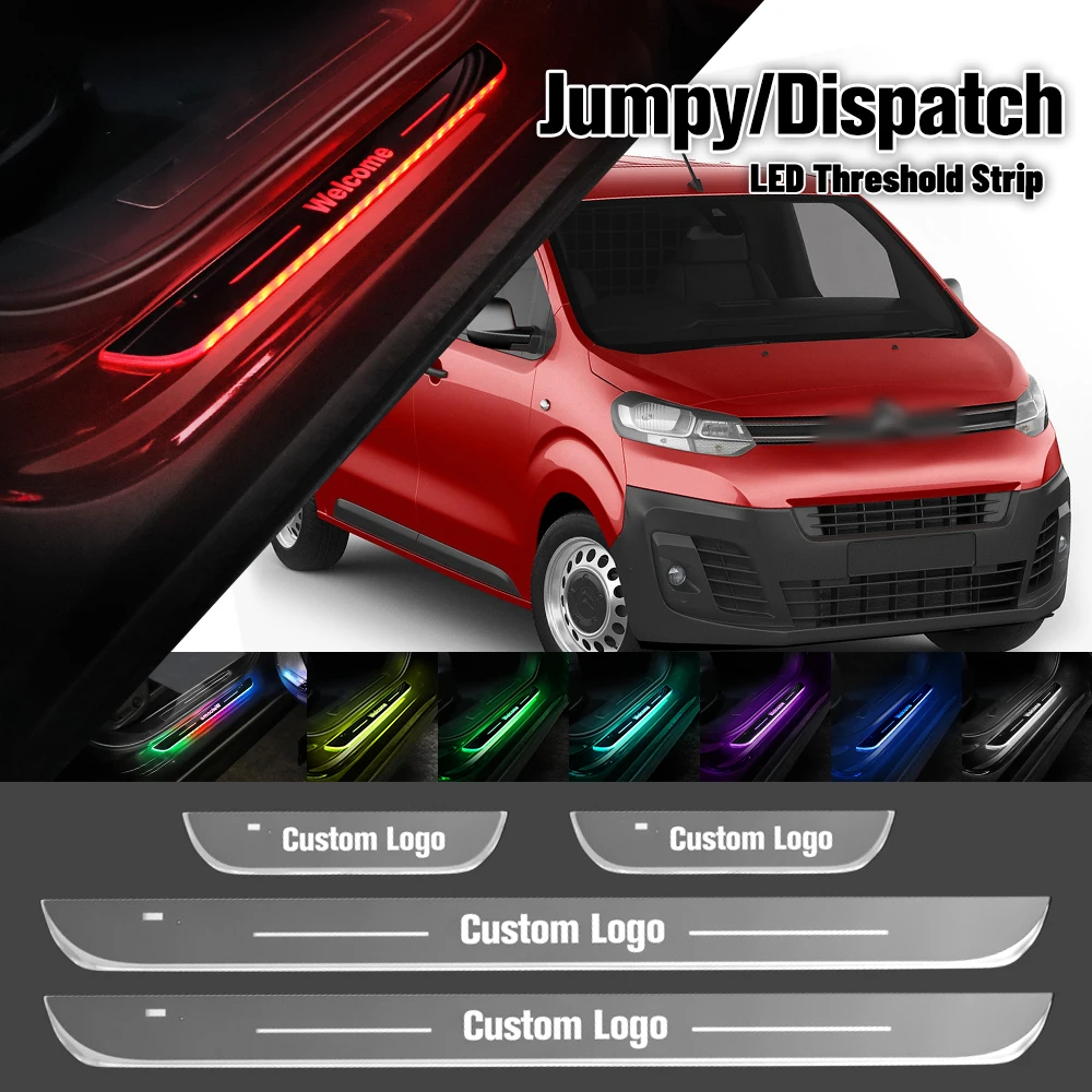 

For Citroen Jumpy Dispatch 1995-2018 Car Door Sill Light Customized Logo LED 2012 2015 Welcome Threshold Pedal Lamp Accessories