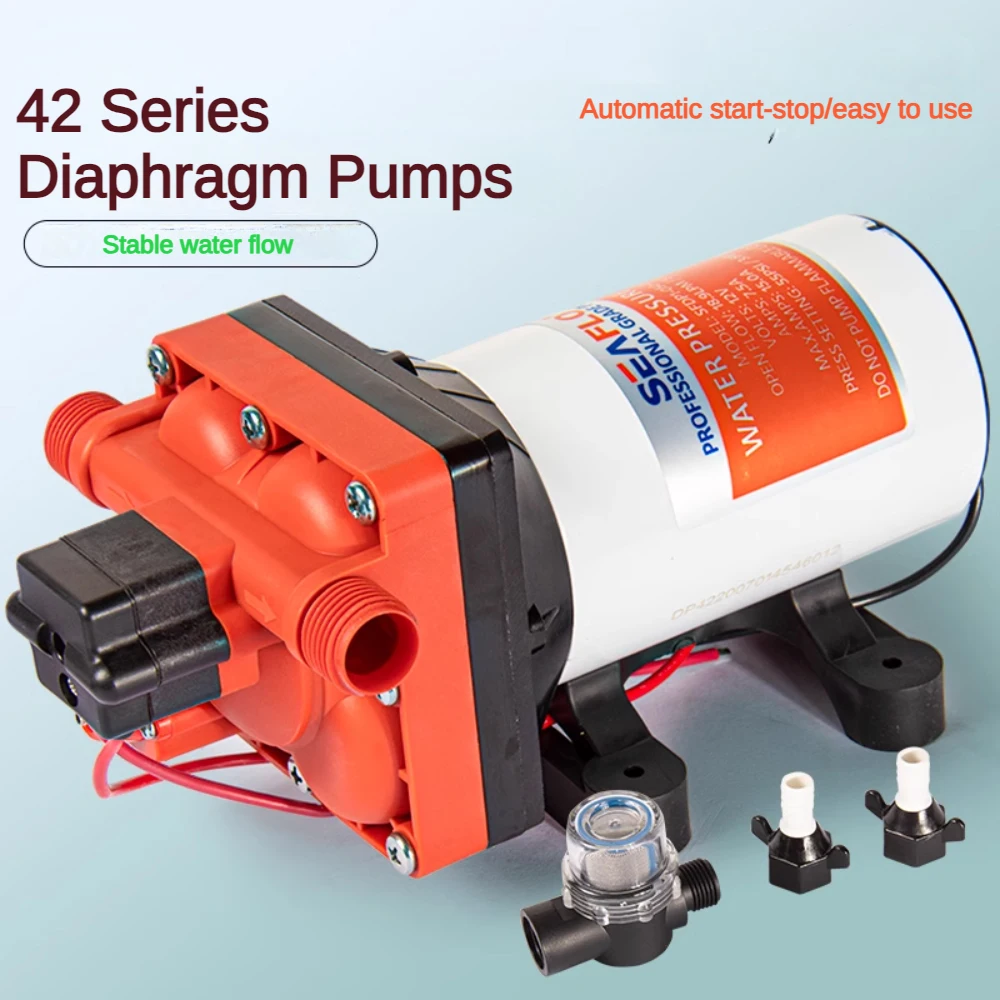 

Short 42 Series RV Water Pump Electric Diaphragm Pump 12V 24V Water Pump High-voltage DC Booster Special Self-priming Pump