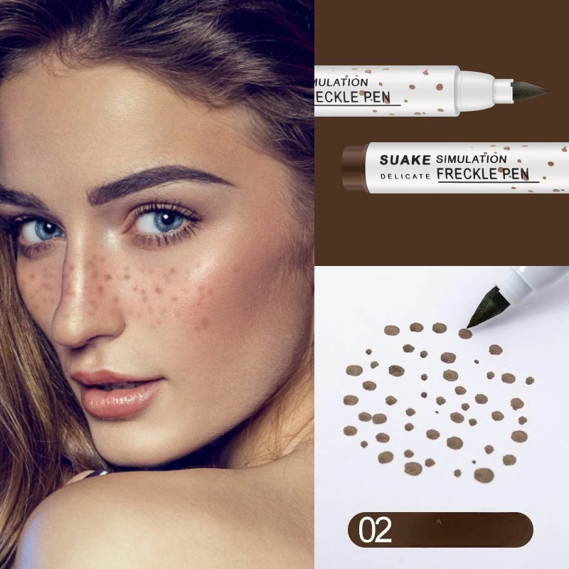 ปากกาแต้มฝ้าและอายไลเนอร์ 2-in-1 กันน้ำ ป้องกันรอยเปื้อน สีน้ำตาลธรรมชาติ ให้เอฟเฟกต์รอยสัก ง่ายต่อการควบคุมสำหรับการแต่งหน้าในเทศกาล การใช้ชีวิตประจำวัน